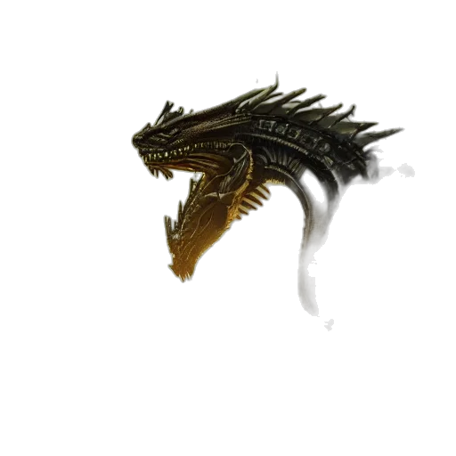 dragon, creature, animal, staff, 3d render, concept art, fantasy art, photorealistic transparent PNG cut-out
