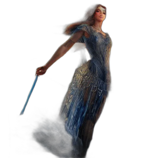sword, dress, staff, weapon, concept art, fantasy art, 3d render, pixel art transparent PNG cut-out