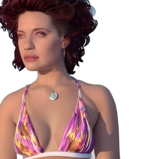 jewelry, dress, vaporwave, 3d render transparent PNG cut-out