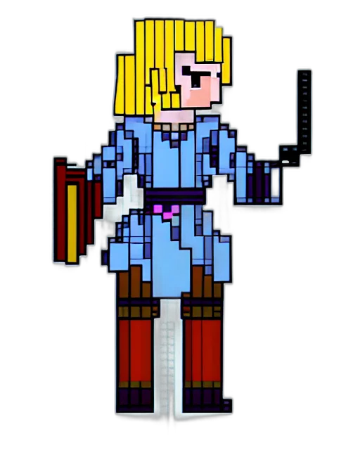 staff, weapon, sword, pixel art, cartoon, cyberpunk, concept art, blue transparent PNG cut-out