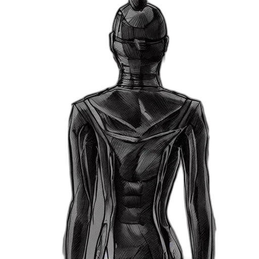 dress, jacket, mask, robot, concept art, 3d render, comic book art, cyberpunk transparent PNG cut-out