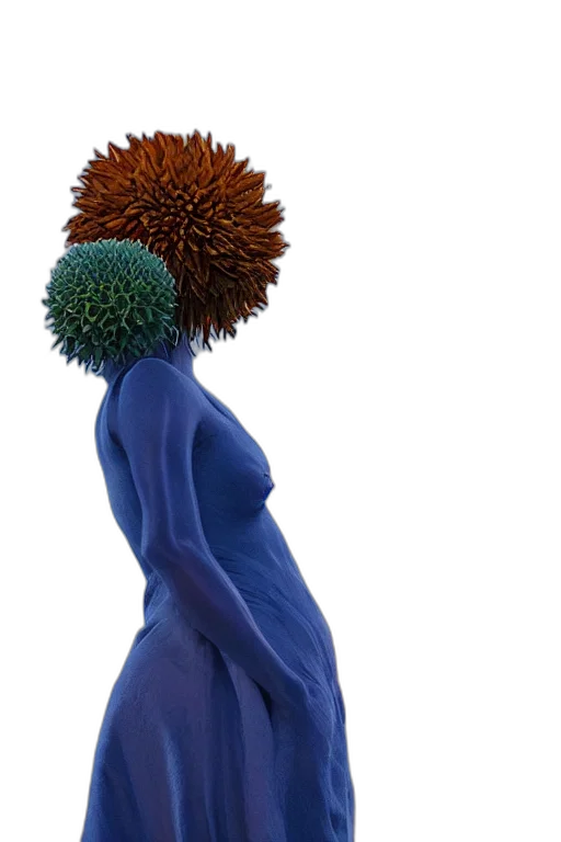 hair, dress, crown, flower, 3d render, concept art, photorealistic, underwater transparent PNG cut-out