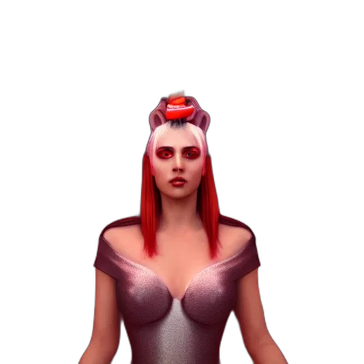 crown, dress, mask, creature, concept art, 3d render, fantasy art, pixel art transparent PNG cut-out