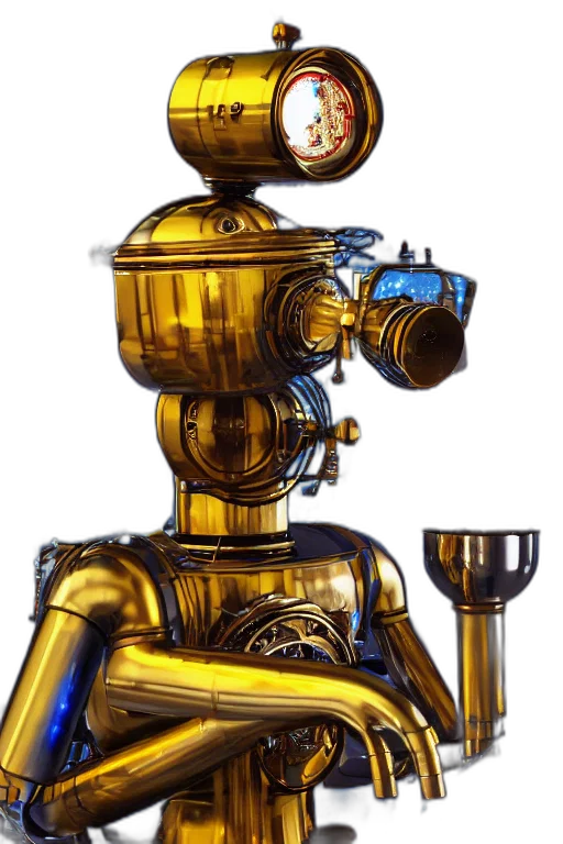 robot, staff, weapon, animal, concept art, 3d render, comic book art, photorealistic transparent PNG cut-out