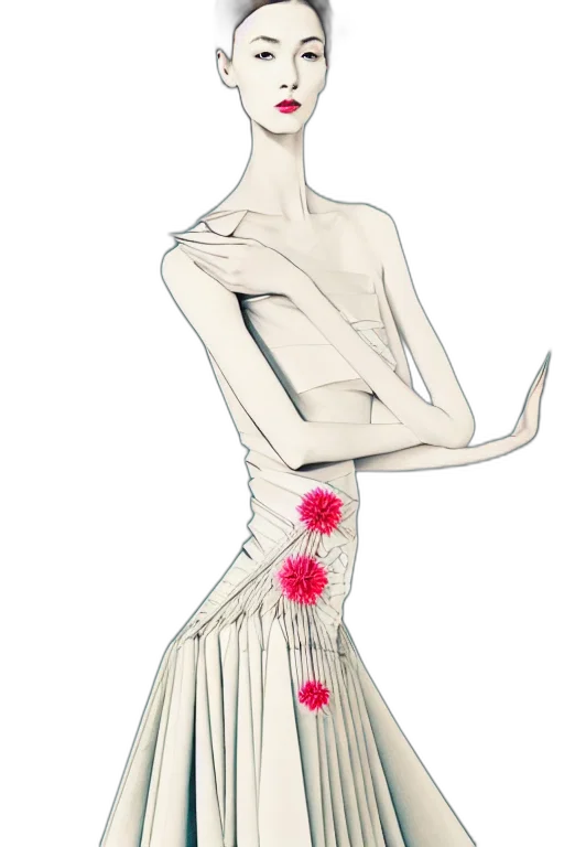 dress, jewelry, concept art, cartoon, watercolor, 3d render, fashion, full transparent PNG cut-out