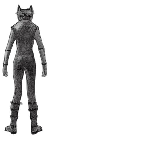 mask, creature, concept art, 3d render, fantasy art, cyberpunk, cat, suit transparent PNG cut-out