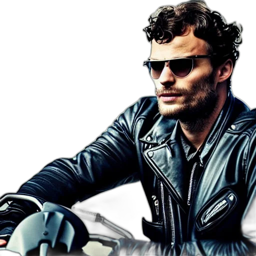 jacket, photorealistic, jamie, dornan transparent PNG cut-out