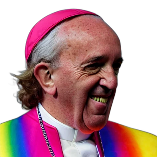 colorful, hippy, pope, francis, rainbow, clothes transparent PNG cut-out