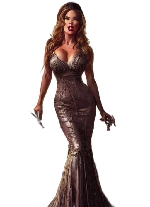 dress, concept art, comic book art, fantasy art transparent PNG cut-out