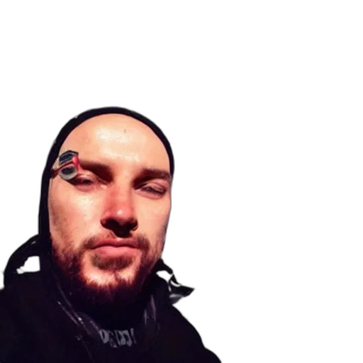 face, jacket, creature, staff, cyberpunk, photorealistic, concept art, 3d render transparent PNG cut-out