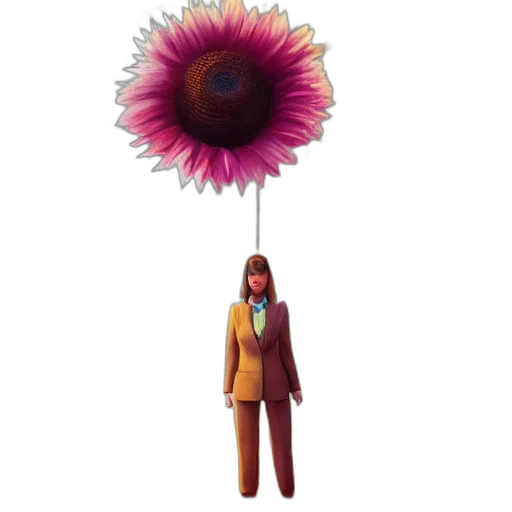 flower, staff, umbrella, jacket, concept art, 3d render, pixel art, fantasy art transparent PNG cut-out
