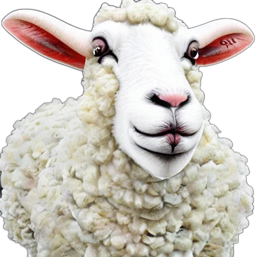 animal, face, mask, creature, photorealistic, pixel art, 3d render, sheep transparent PNG cut-out