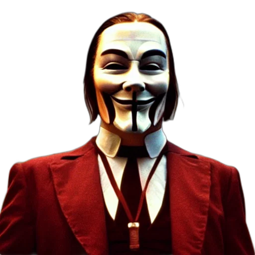 mask, face, robot, concept art, pixel art, film, still, vendetta transparent PNG cut-out