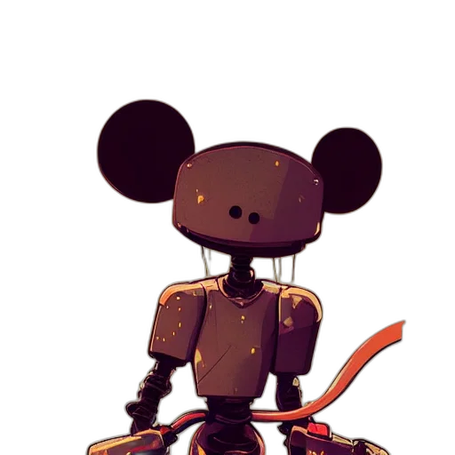 robot, staff, weapon, creature, concept art, pixel art, cyberpunk, comic book art transparent PNG cut-out