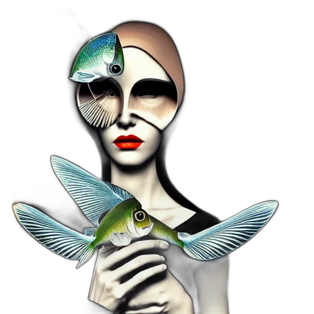mask, jewelry, creature, face, fantasy art, 3d render, concept art, photorealistic transparent PNG cut-out