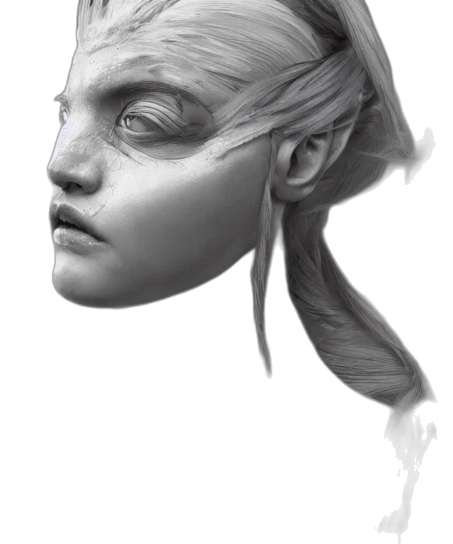face, mask, hair, crown transparent PNG cut-out