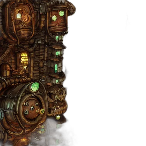 concept art, fantasy art, 3d render, machinarium transparent PNG cut-out