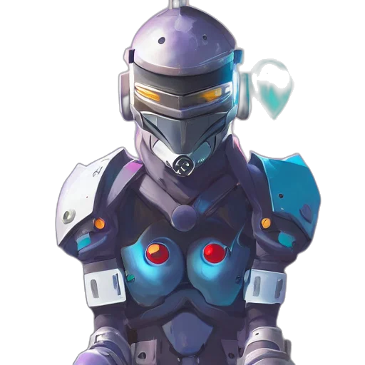 robot, concept art, pixel art, vaporwave transparent PNG cut-out