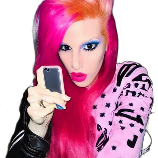 hair, animal, creature, jacket, cyberpunk, cartoon, vaporwave, neon transparent PNG cut-out