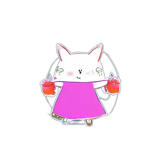dress, staff, robot, animal, vaporwave, pixel art, 3d render, anime transparent PNG cut-out