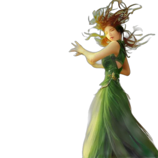 dress, crown, staff, concept art transparent PNG cut-out