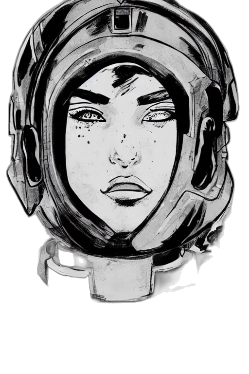 face, mask, robot, comic book art transparent PNG cut-out