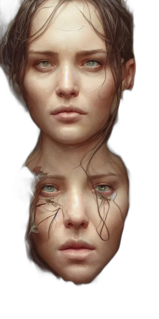 face, mask, hair, crown transparent PNG cut-out