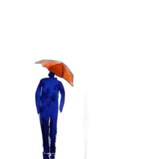 umbrella, jacket, hat, staff transparent PNG cut-out