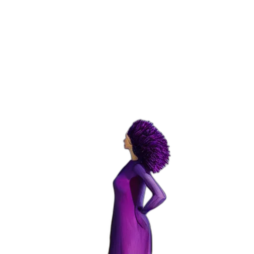dress, hair, staff, crown transparent PNG cut-out