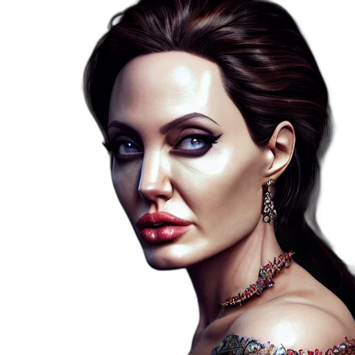 face, jewelry, robot, photorealistic transparent PNG cut-out