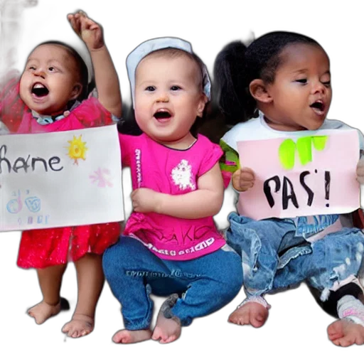 babies, protesting, their, mothers transparent PNG cut-out