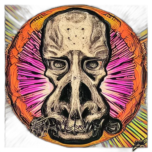 mask, face, creature, comic book art transparent PNG cut-out