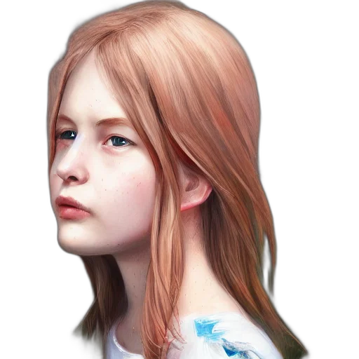 face, hair, dress, crown, photorealistic, fantasy art, concept art, watercolor transparent PNG cut-out