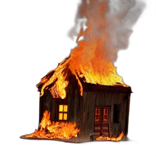 building, furniture, jacket, 3d render, concept art, photorealistic, fire, house transparent PNG cut-out