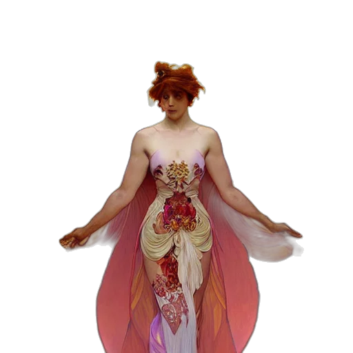 dress, concept art, fantasy art, 3d render, pixel art, underwater, red, beautiful transparent PNG cut-out