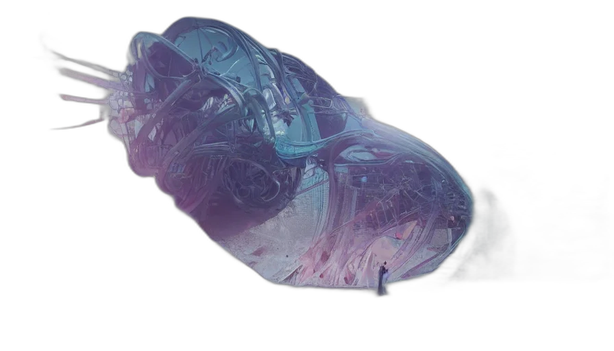 shoes, crown, hat, hair, vaporwave, 3d render, photorealistic, concept art transparent PNG cut-out