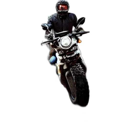 photorealistic, concept art, 3d render, grey, cat, glasses, riding, motorcycle transparent PNG cut-out