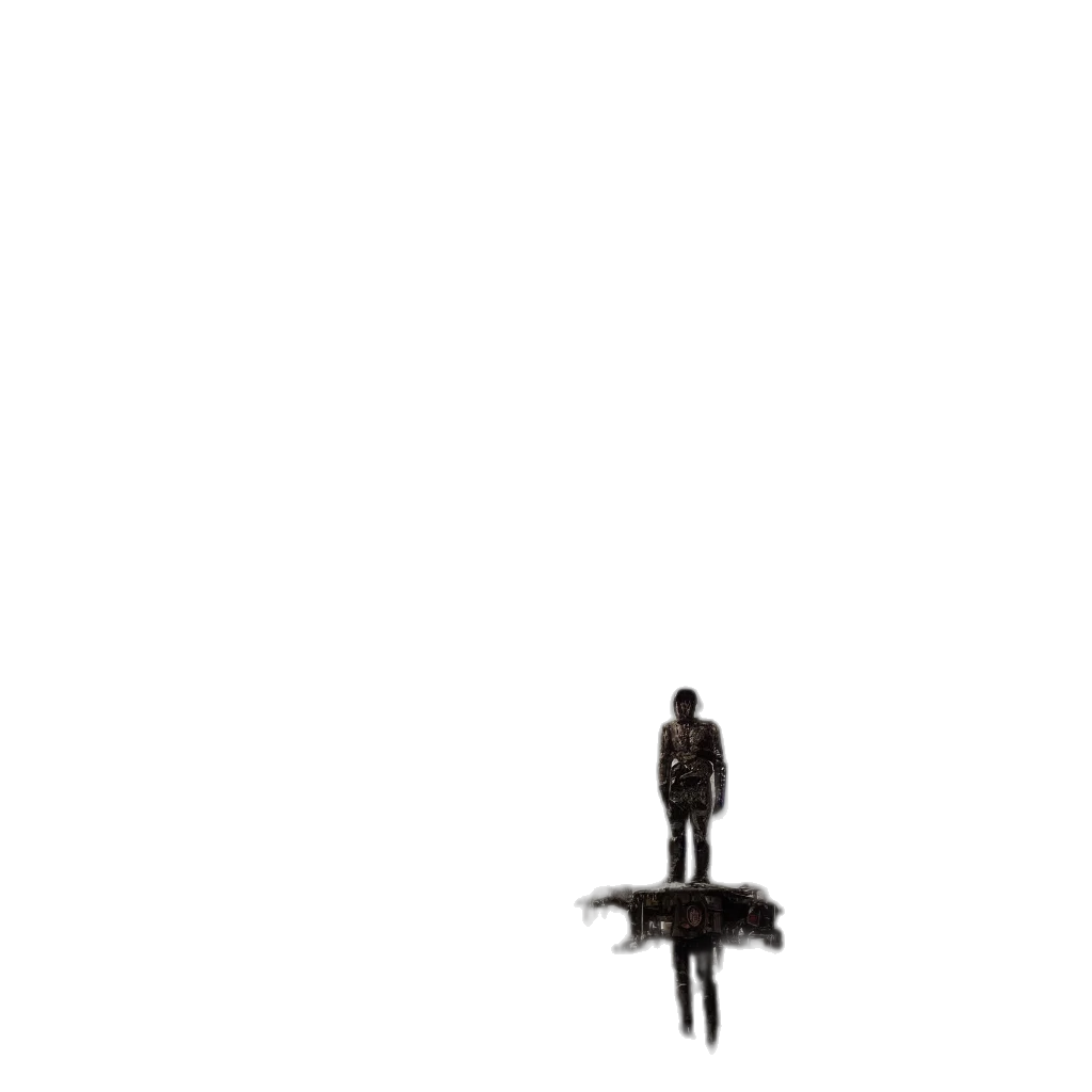robot, umbrella, jacket, creature, pixel art, concept art, 3d render, comic book art transparent PNG cut-out
