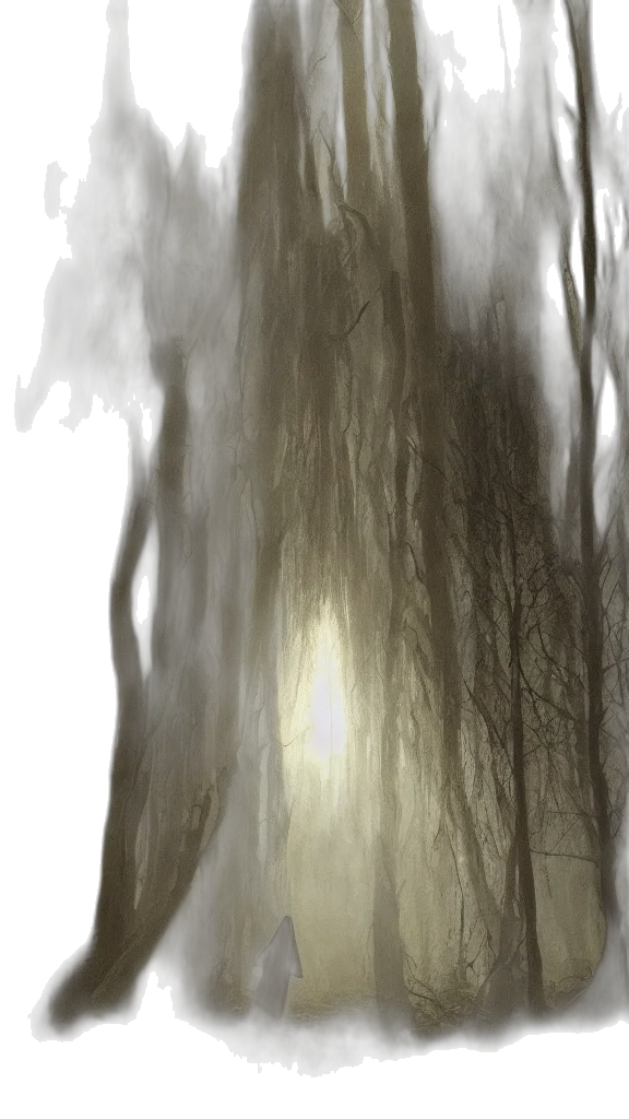 tree, dress, creature, hair transparent PNG cut-out