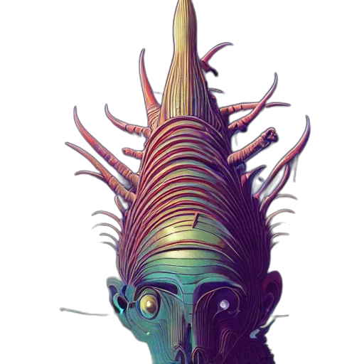 creature, mask, staff, crown transparent PNG cut-out