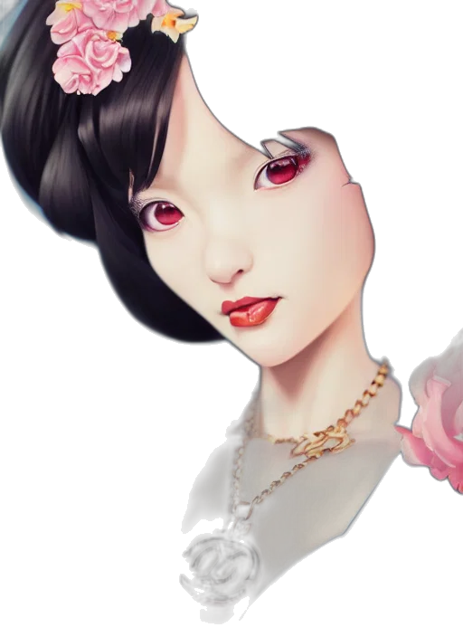 jewelry, face, photorealistic, fantasy art transparent PNG cut-out