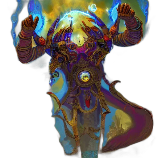 mask, staff, creature, robot transparent PNG cut-out