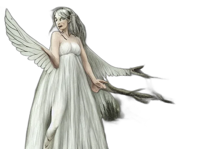 dress, dragon, fantasy art, concept art, watercolor, comic book art, pastel, monochrome transparent PNG cut-out