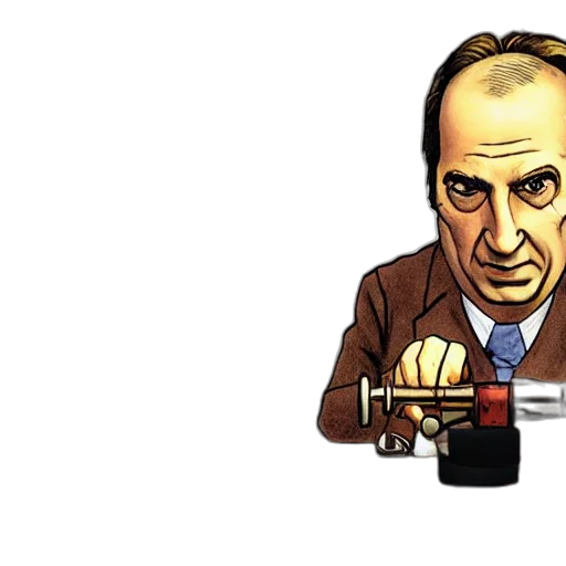 weapon, staff, pixel art, cartoon, concept art, comic book art, saul, goodman transparent PNG cut-out