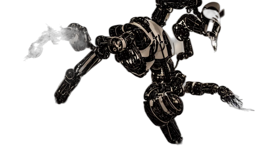 robot, creature, weapon, animal, concept art, comic book art, 3d render, pixel art transparent PNG cut-out