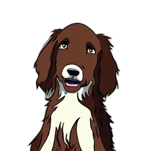 staff, animal, cartoon, pixel art, concept art, anime, bernedoodle, avatar transparent PNG cut-out