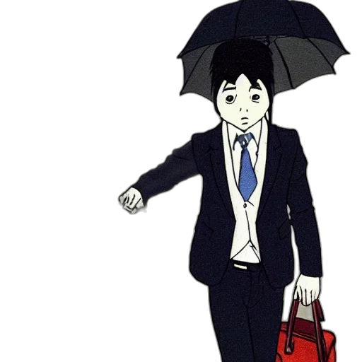 umbrella, staff, jacket, face transparent PNG cut-out