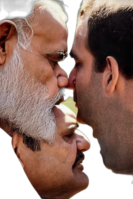 narendra, modi, kissing, rahul transparent PNG cut-out