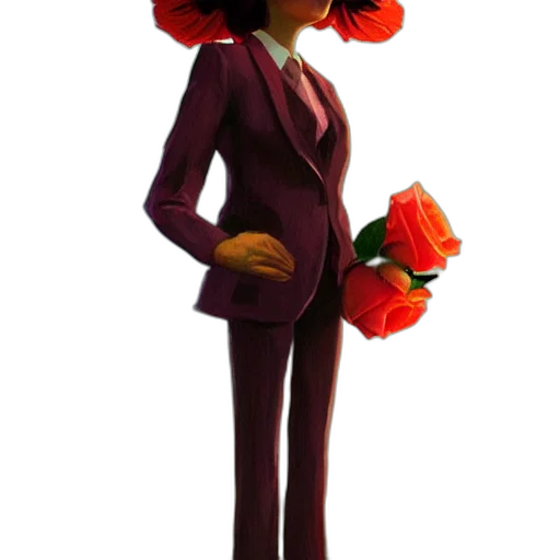 flower, dress, staff, crown transparent PNG cut-out