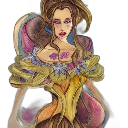 dress, jewelry, fantasy art, concept art, watercolor, pixel art, golden, colorful transparent PNG cut-out